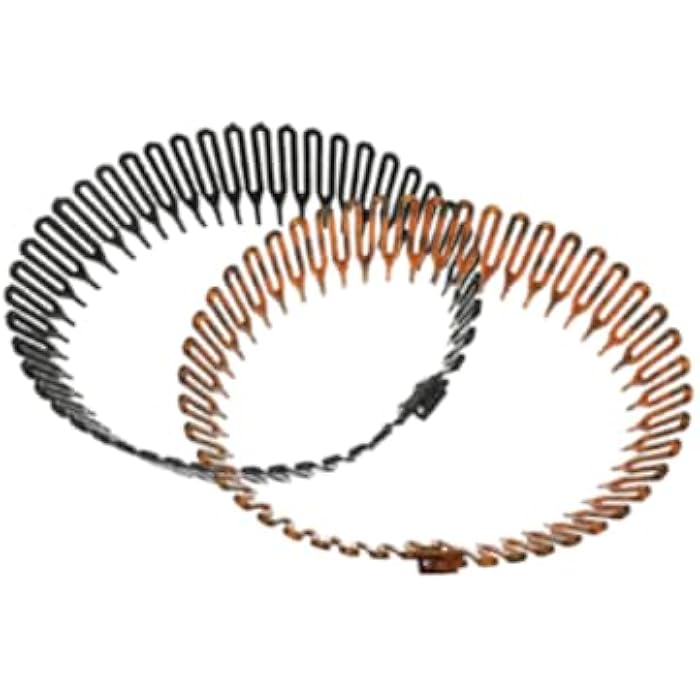 Titania 8290 Zigzag Hairband Set 2-Pieces, Black/Brown